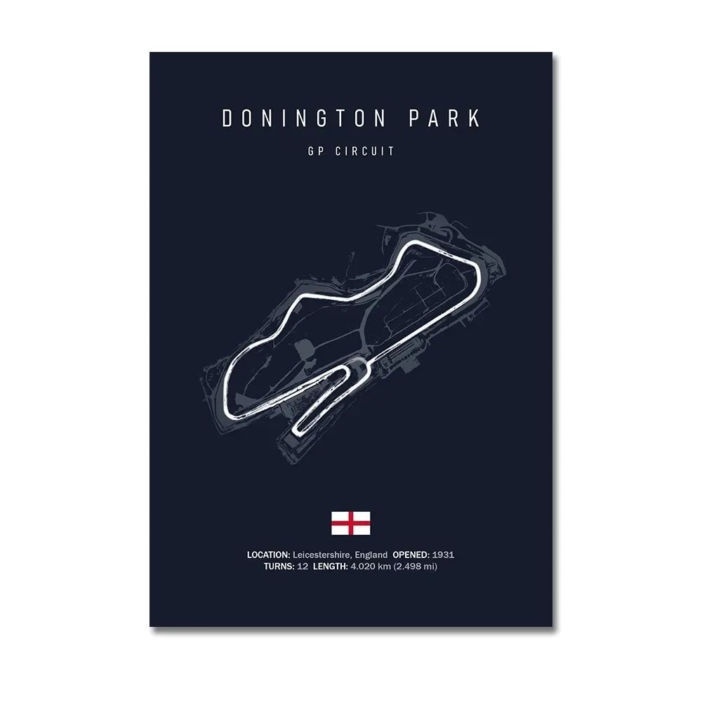 Silverstone Monza Nurburgring F1 wall art Canvas Racing Poster