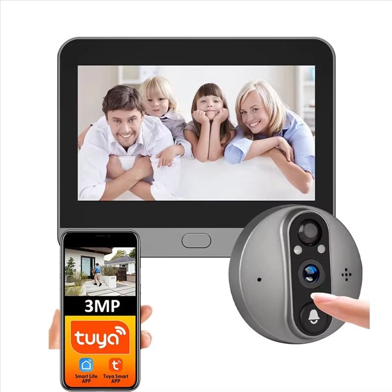 ABDH 3MP Smart Wi-Fi Doorbell & Eye Peephole Camera – Tuya/Smart Life Security Viewer