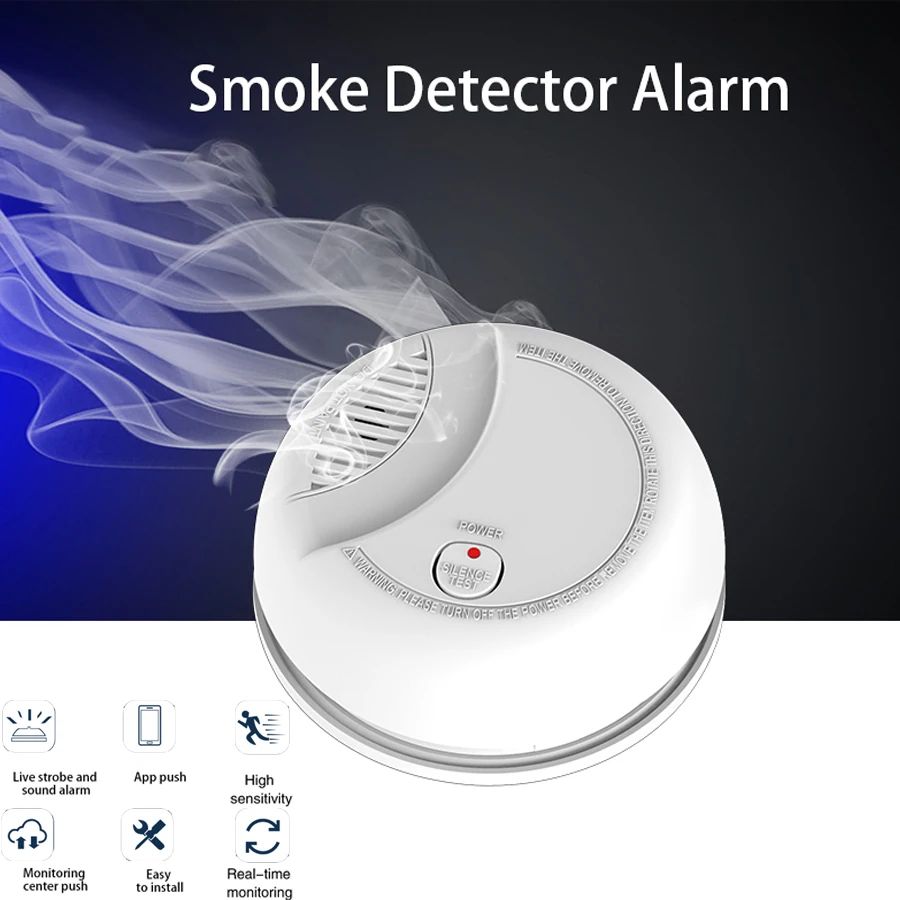 10-Year Battery Photoelectric Smoke Detector – Long-Life Fire Alarm Sensor for Home Security & Fast Warning Protection