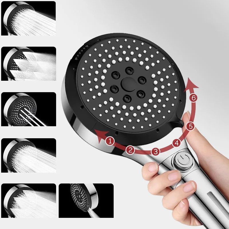 6-Mode High Pressure Filtered Handheld Shower Head Set with Dechlorination