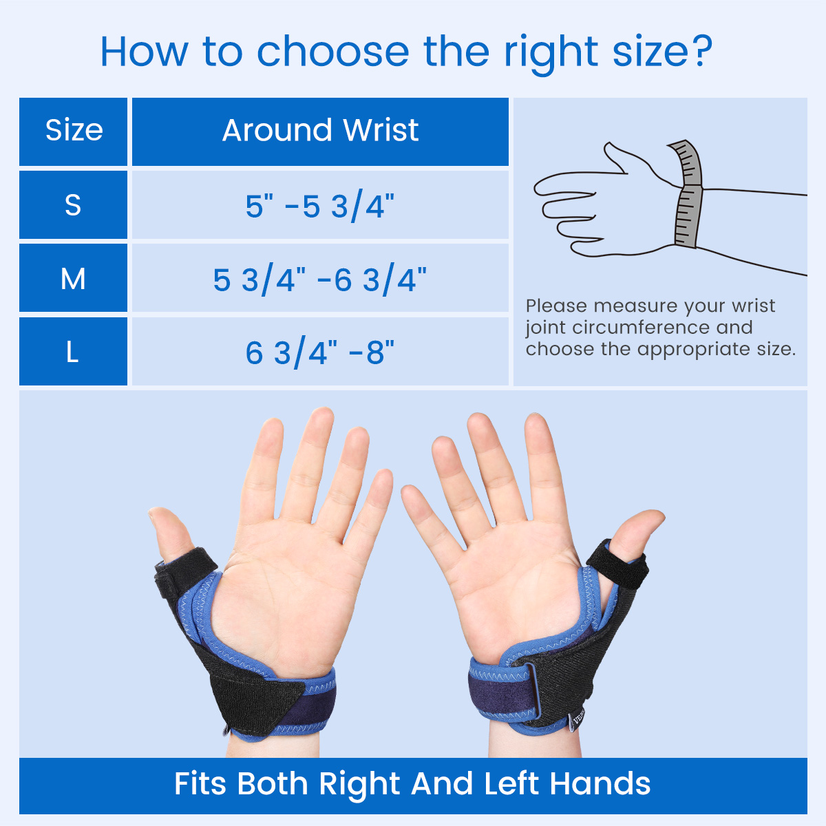 Thumb Brace for De Quervain's Tenosynovitis, Tendonitis, and Arthritis Pain, CMC Joint Thumb Splint Fits Both Hands