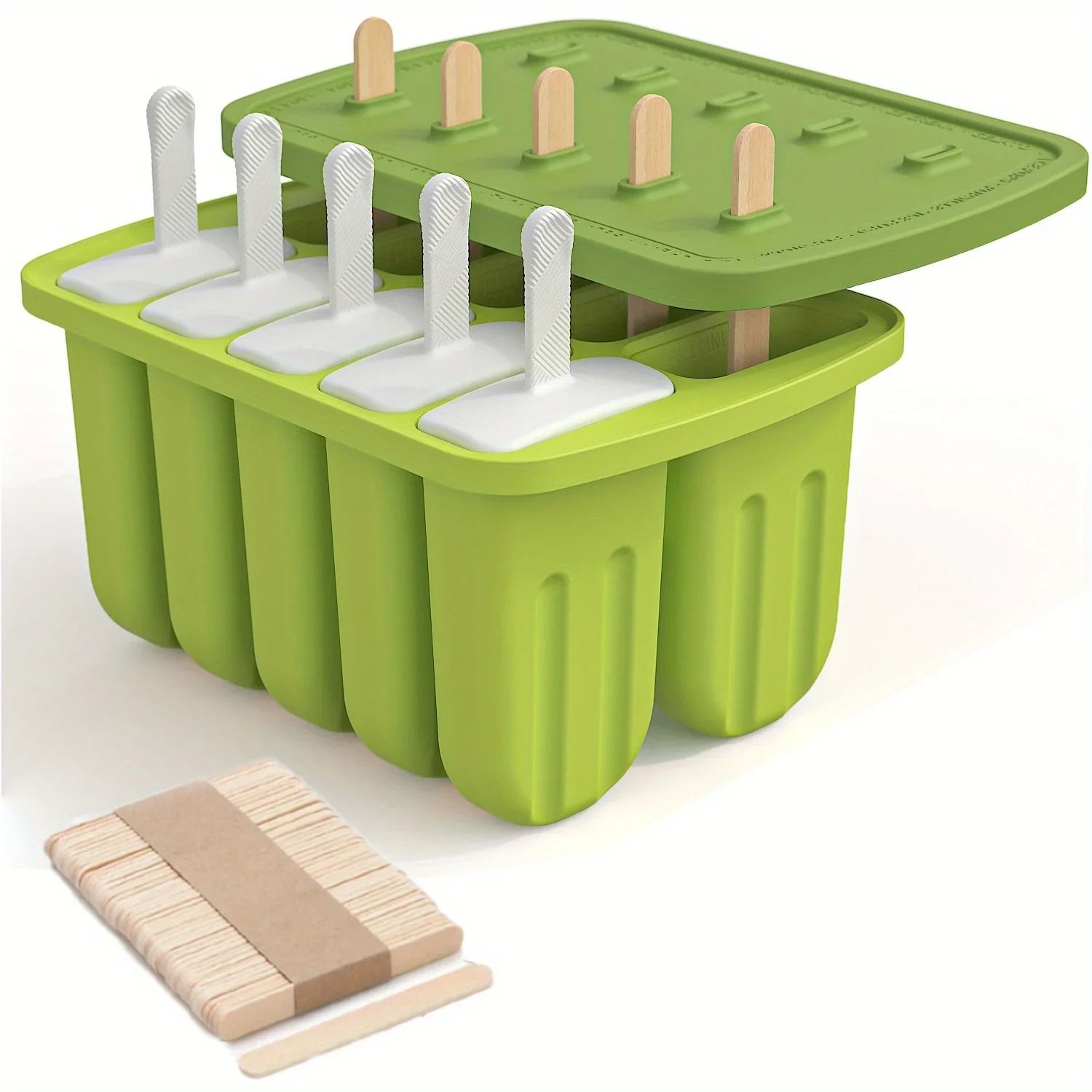 Silicone Popsicle Molds with 10 Large Ice Pop Cavities