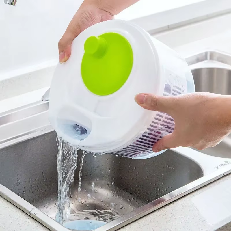 Lettuce Greens Washer Salad Spinner Dryer Drainer Crisper Strainer for Washing Drying Leafy Vegetables Kitchen Tool