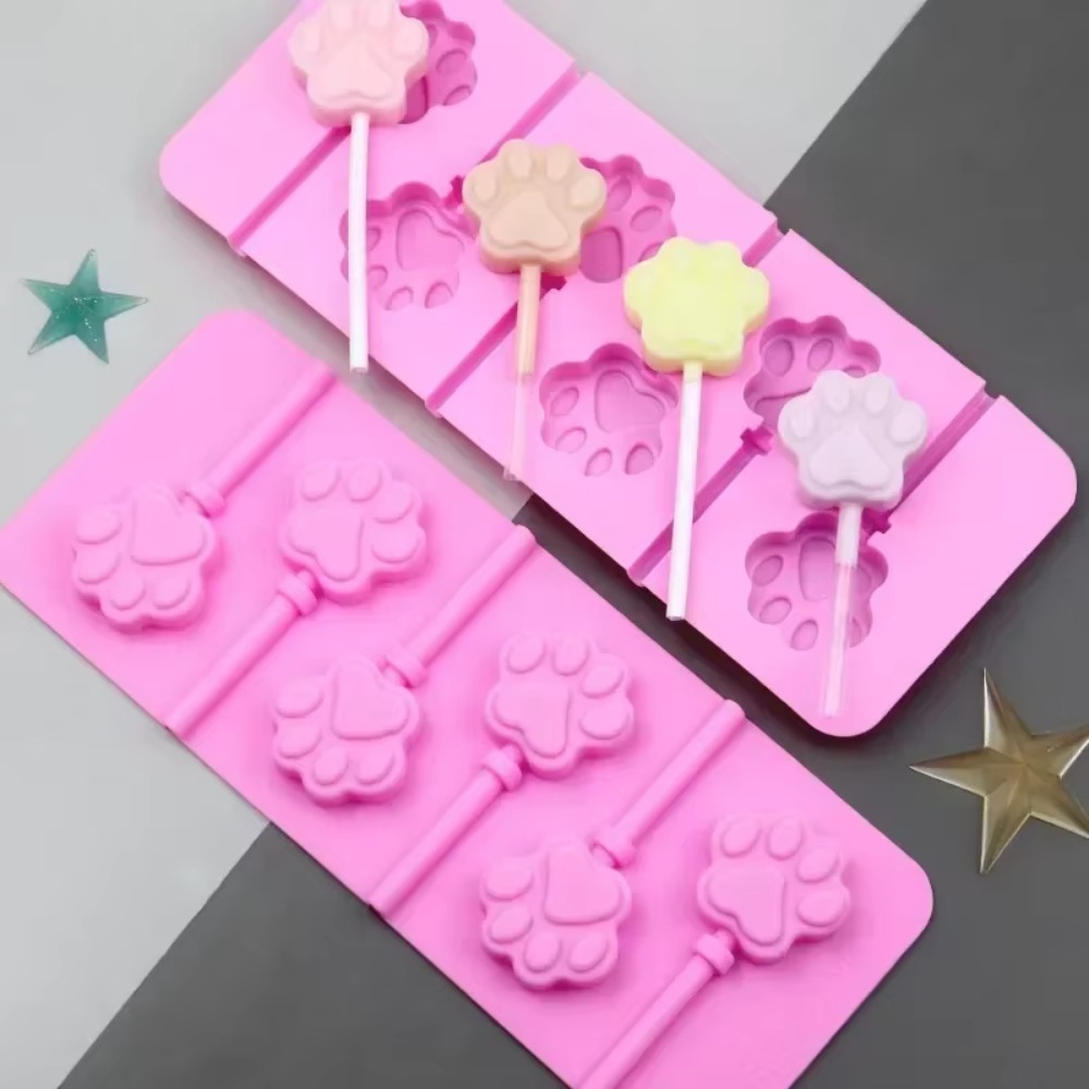 Cat Dog Paw Silicone Mold for DIY Baking, Pastry, Chocolate, Lollipops & Cake Decor