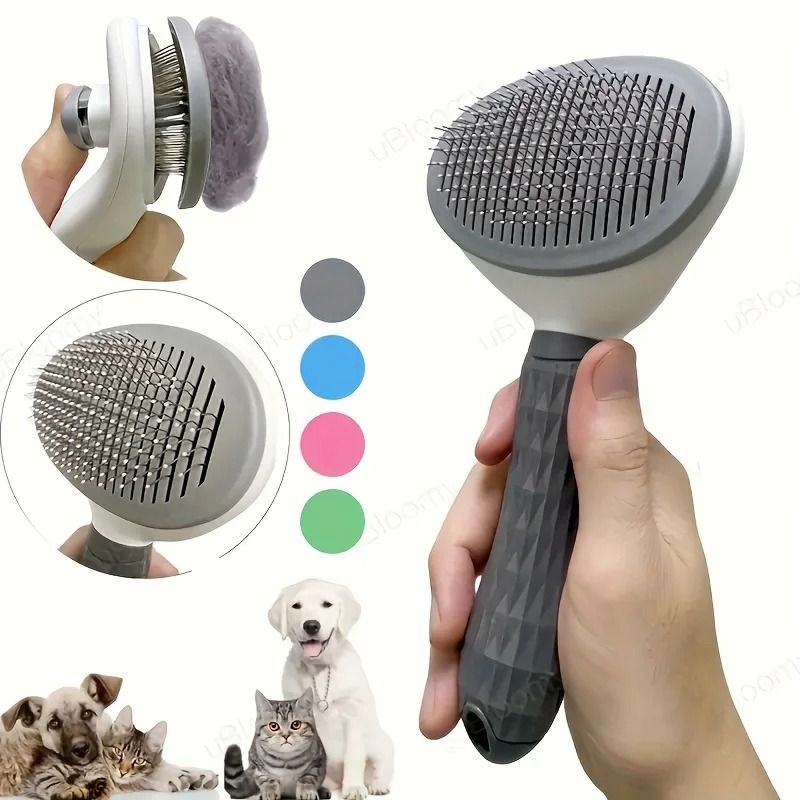 One Click Pet Hair Removal Comb for Easy Dog and Cat Grooming