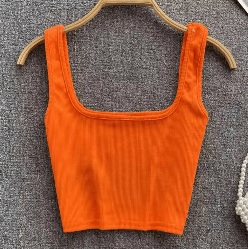 Womens Backless Y2K Crop Top Slim Fit Sleeveless Cami