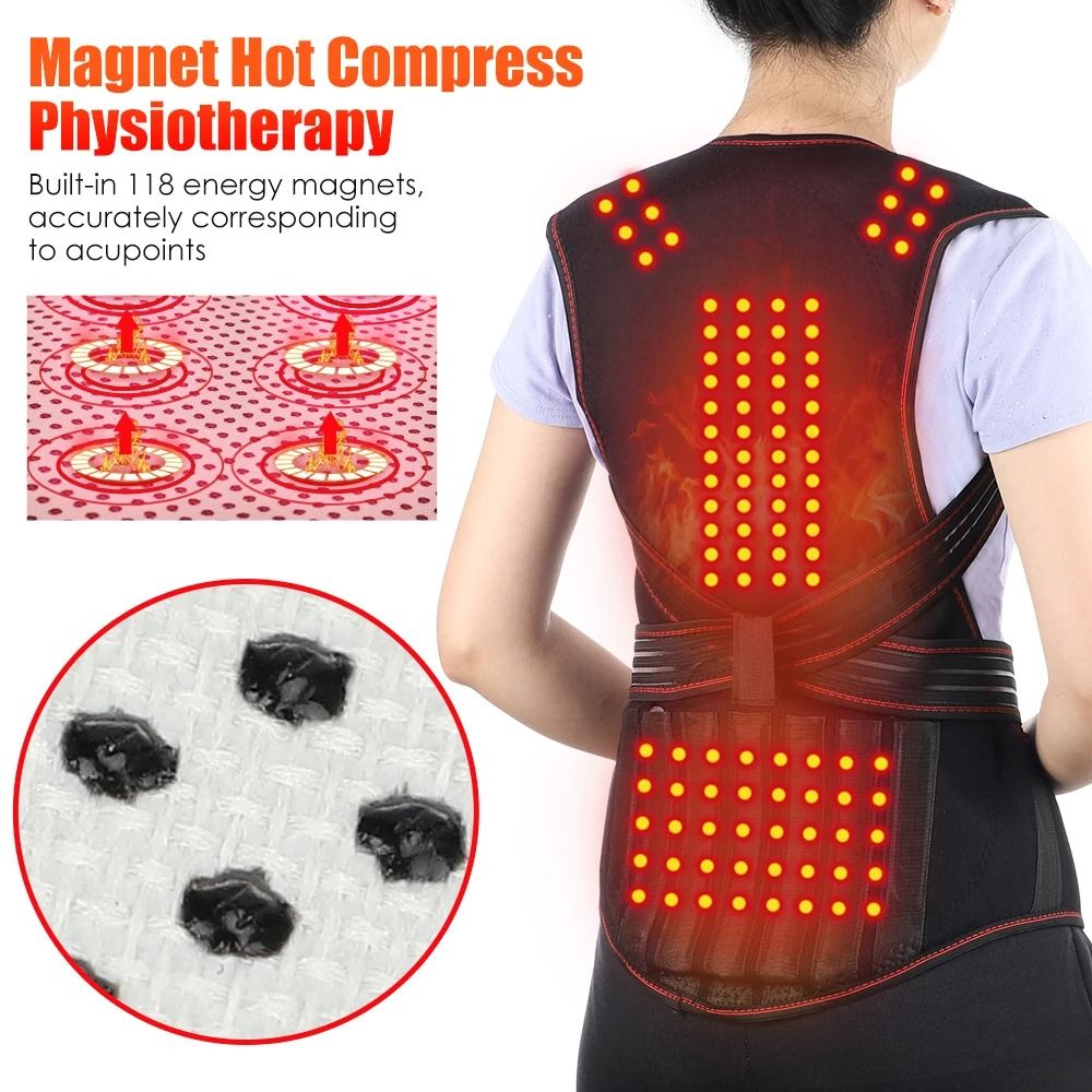 Magnetic Tourmaline Self Heating Vest & Lumbar Brace for Pain Relief