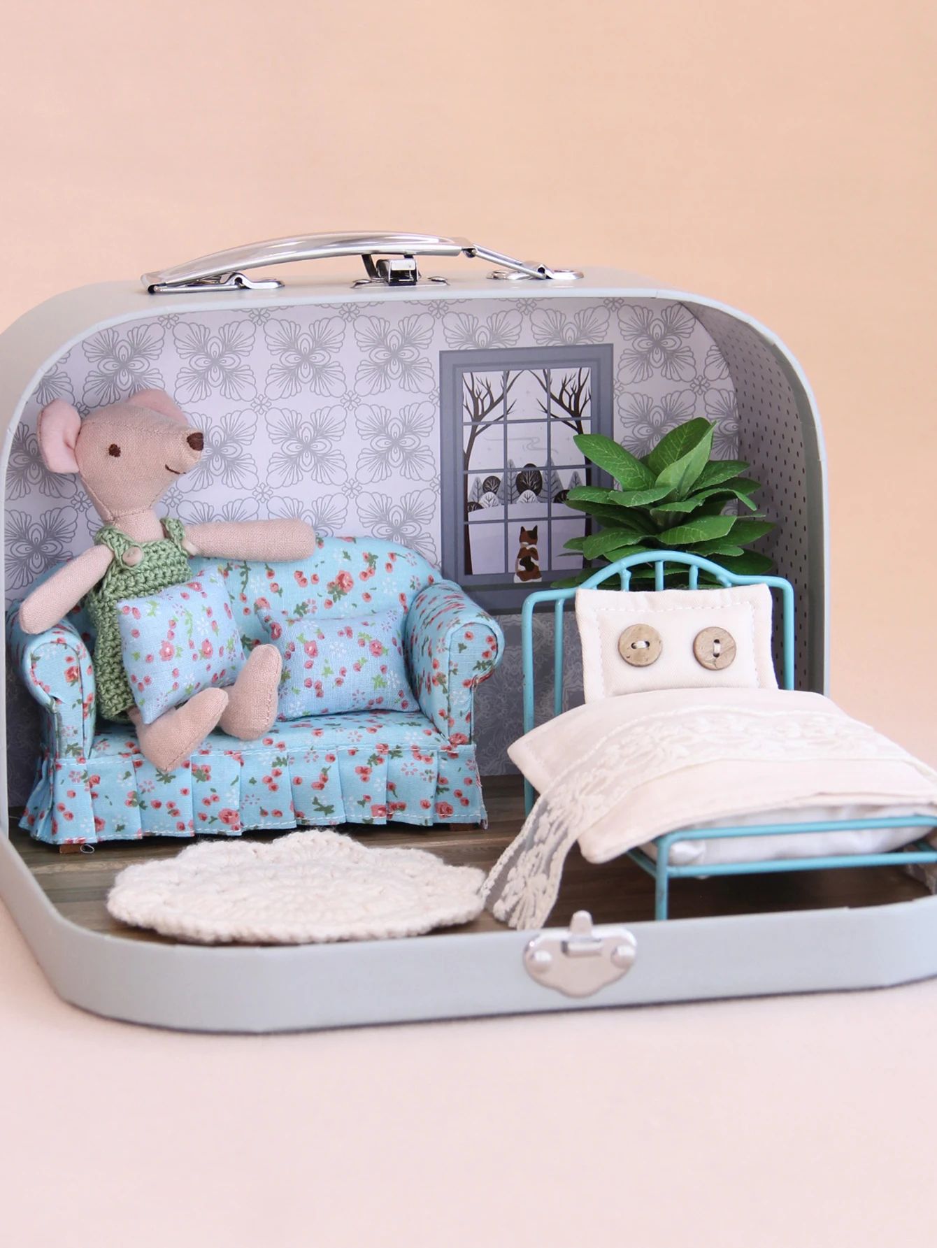 Miniature Dollhouse Furniture Gift Box Set