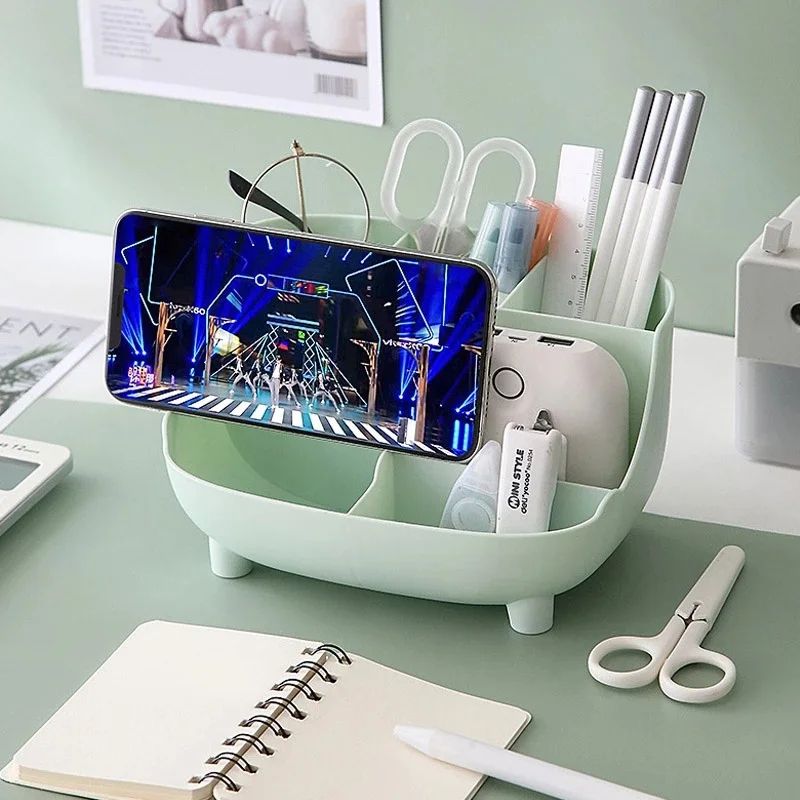 6-Grid Desktop Organizer – Multifunctional Pen & Makeup Storage Box
