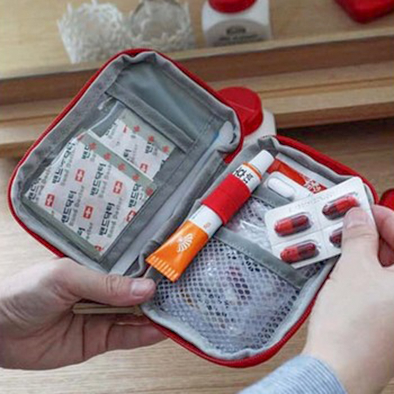Compact Portable Medicine Bag Mini Travel First Aid Kit & Outdoor Emergency Organizer