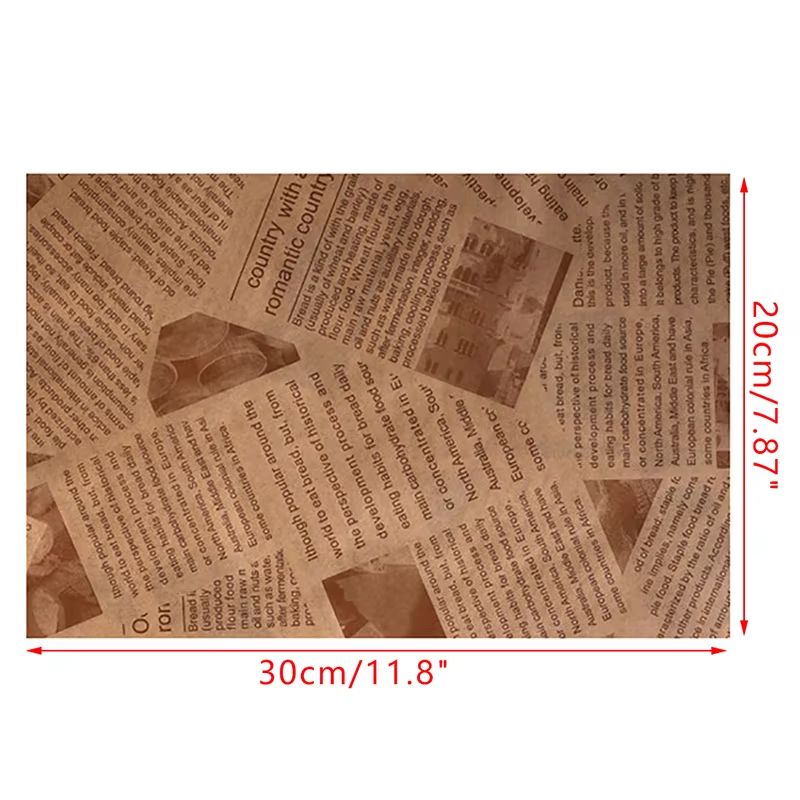 100Pcs Kraft Paper Sandwich Wrap - Disposable Oil-Proof Triangle Food Packing BagS