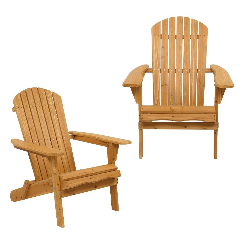Adirondack Chair Patio Furniture, Foldable Fir Wood Lounge Seat