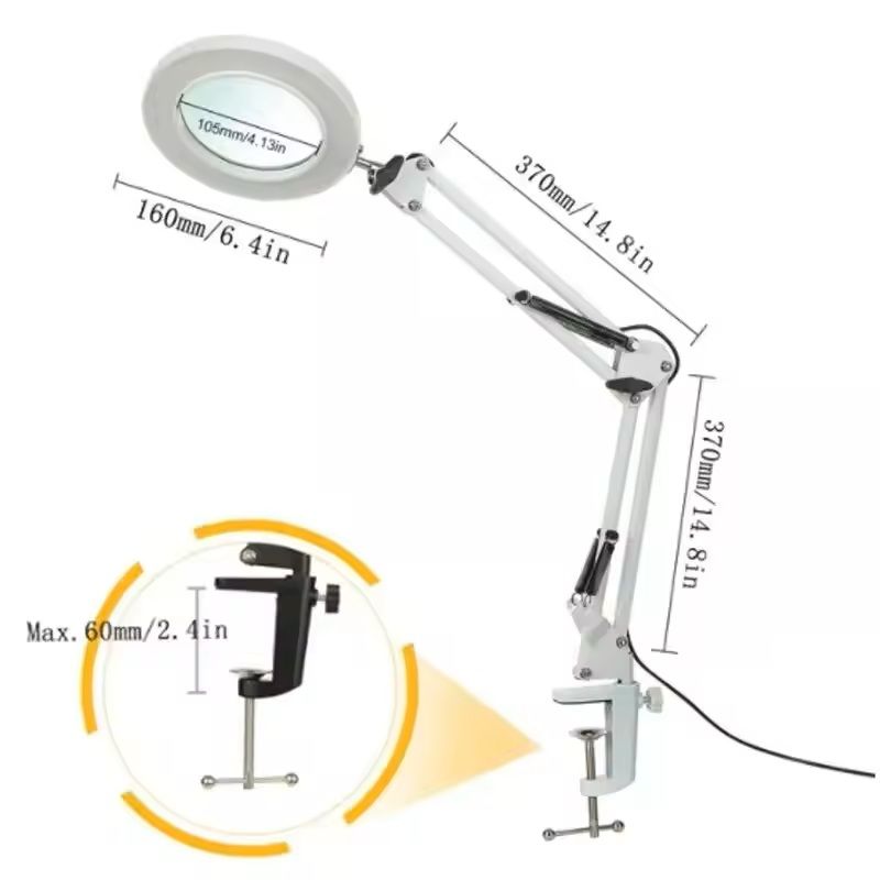 72-LED 8X/10X Illuminated Magnifying Lamp – Precision Lighting for Crafts, Repairs & Beauty