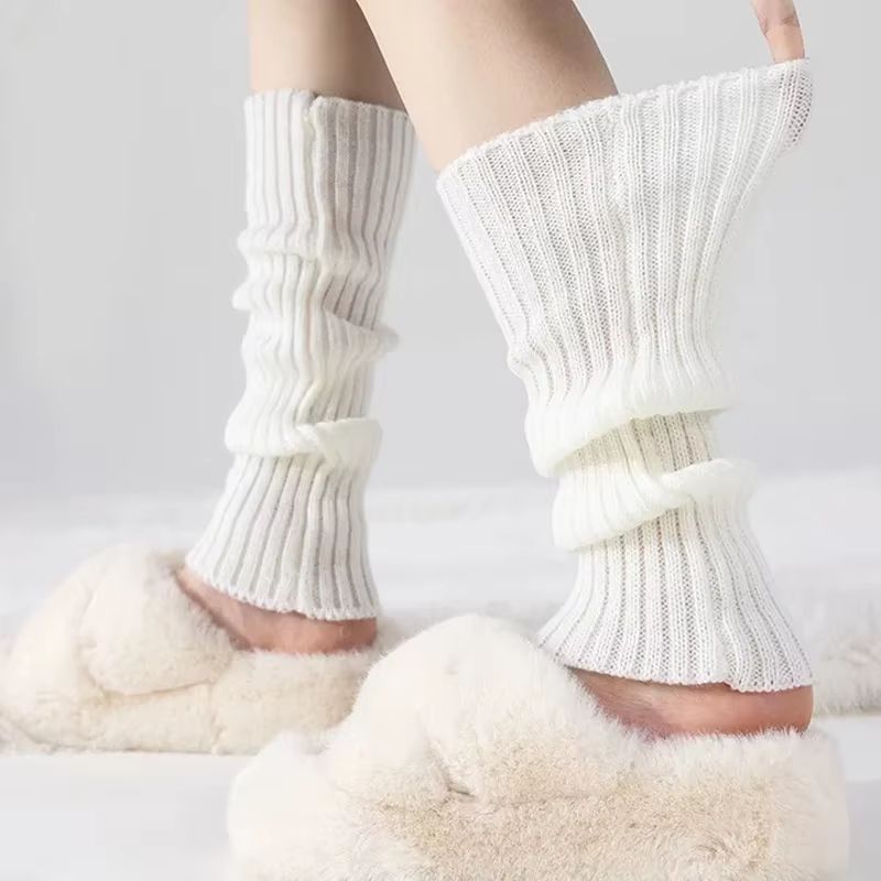 Y2K Women's Wool Knitted Leg Warmers Japanese Lolita Long Socks Boot Cuffs Autumn Winter Foot and Arm Covers