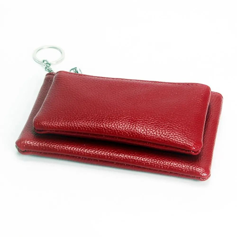 Elegant Lychee Pattern Slim Zipper Wallet