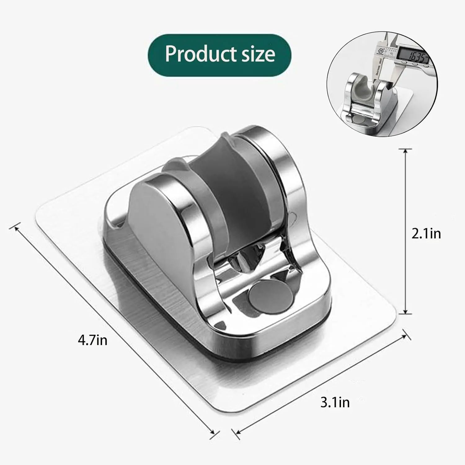 1PC Wall Mount Strong Adhesive Shower Head Holder – ABS Waterproof Adjustable Bathroom Bracket