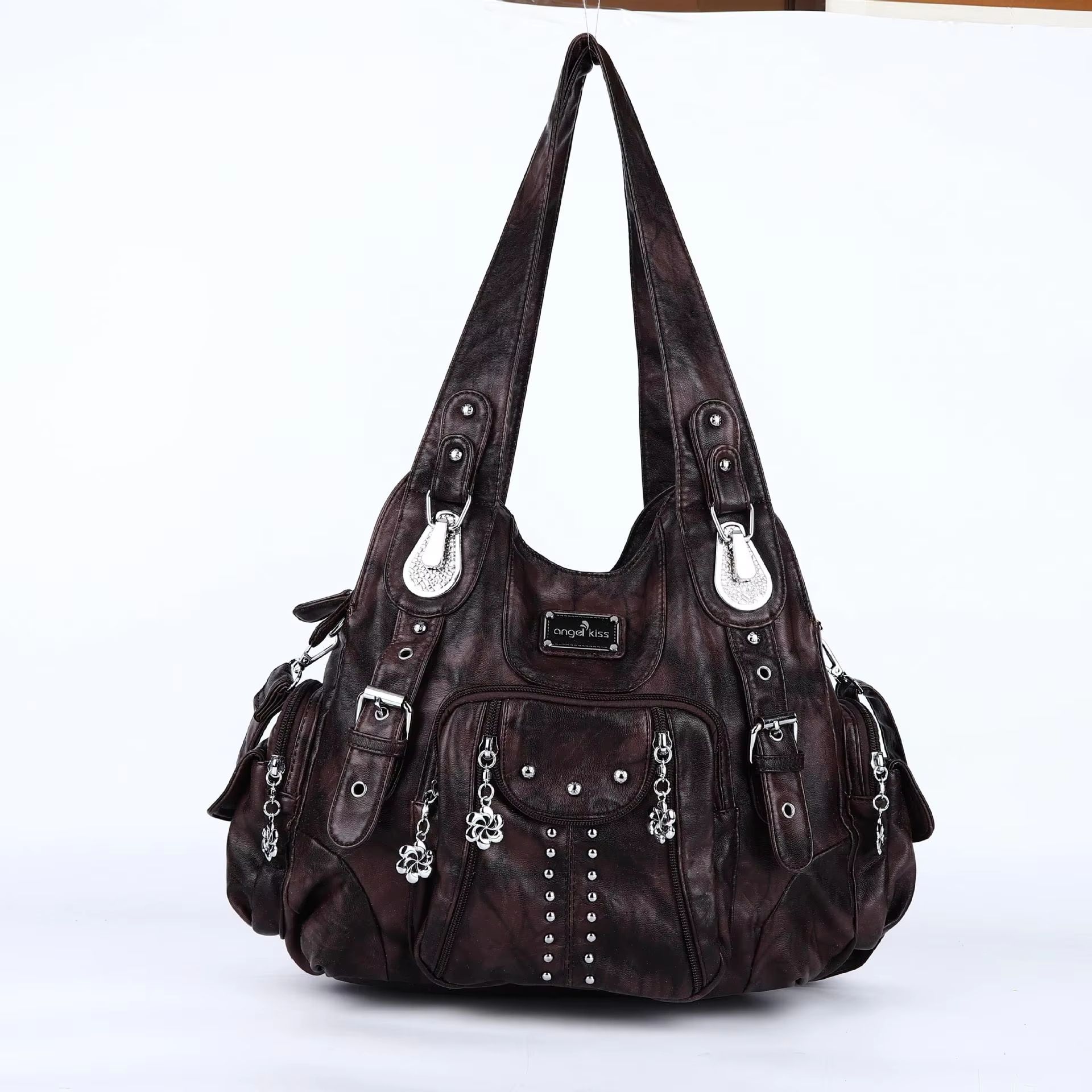 Angelkiss PU Leather Women's Handbag Shoulder Bag Large Fashion Satchel