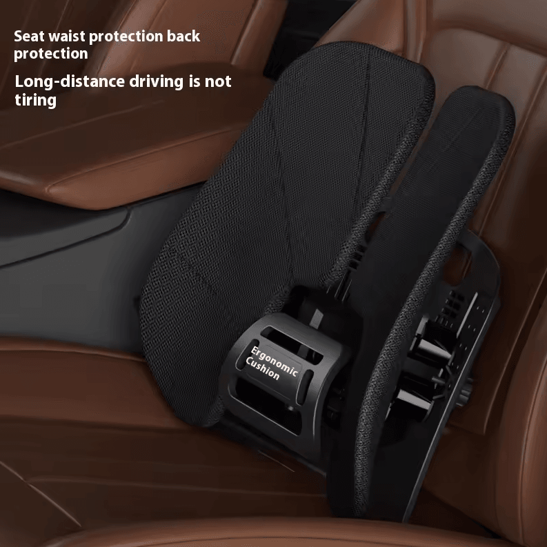 Portable Car Lumbar Support Cushion | Ergonomic Back & Waist Support Pillow for Car and Office Chair