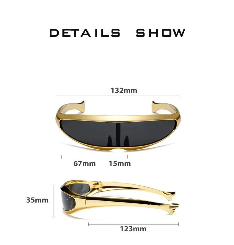 Futuristic Electroplated One Piece Sunglasses