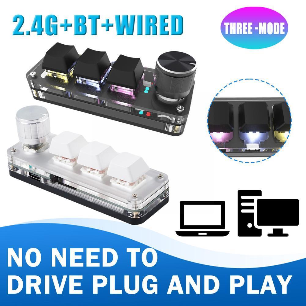 RGB Mini Gaming Mechanical Keyboard - Custom Red Switch Knob, Bluetooth & Wired, Programmable Keys