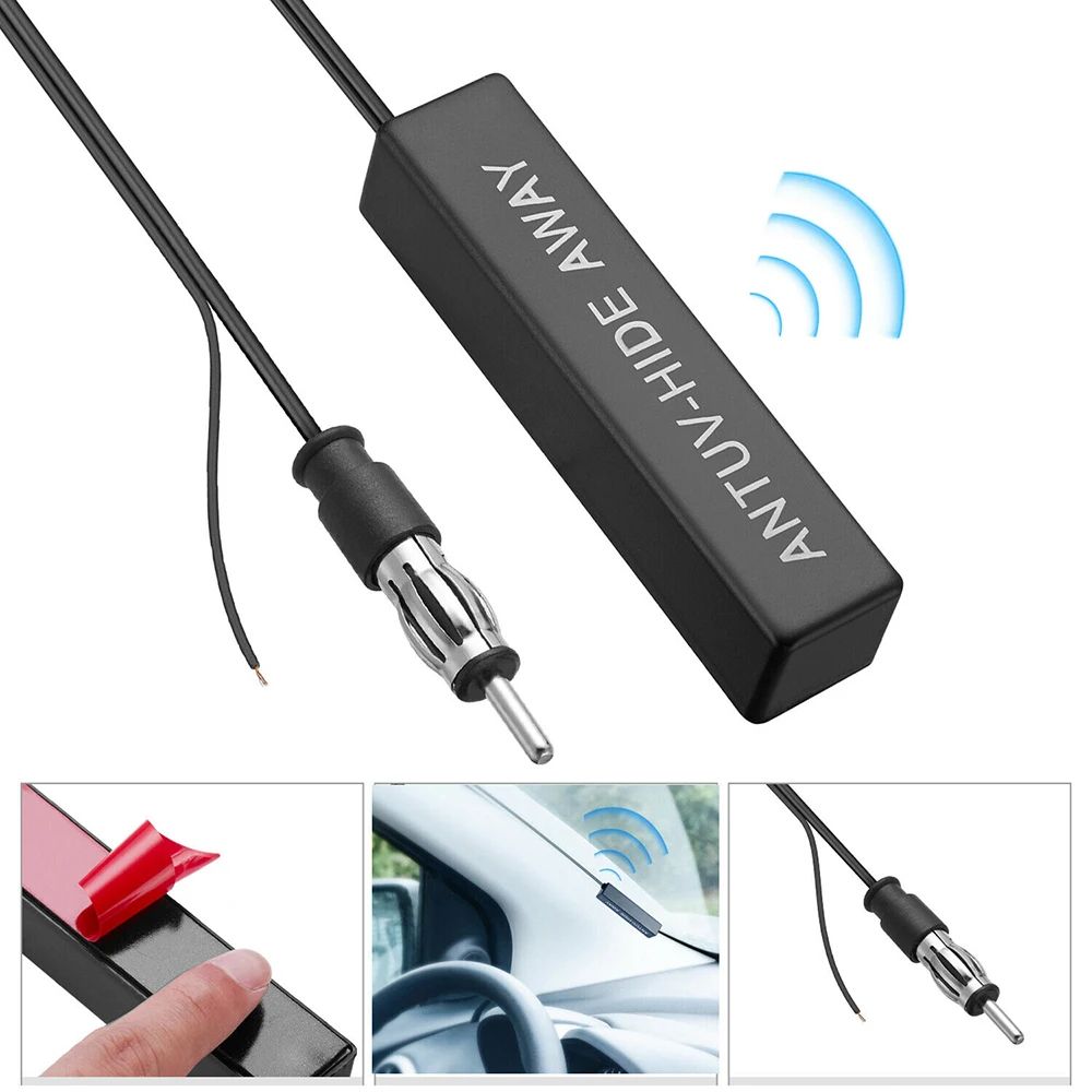 Universal Hidden Car Radio Antenna Amplified AM FM Signal Booster Kit