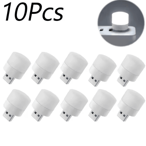 1/10Pcs Mini USB Night Light Warm White Eye Protection Book Reading Light USB Plug Computer Mobile Power Charging LED Ni