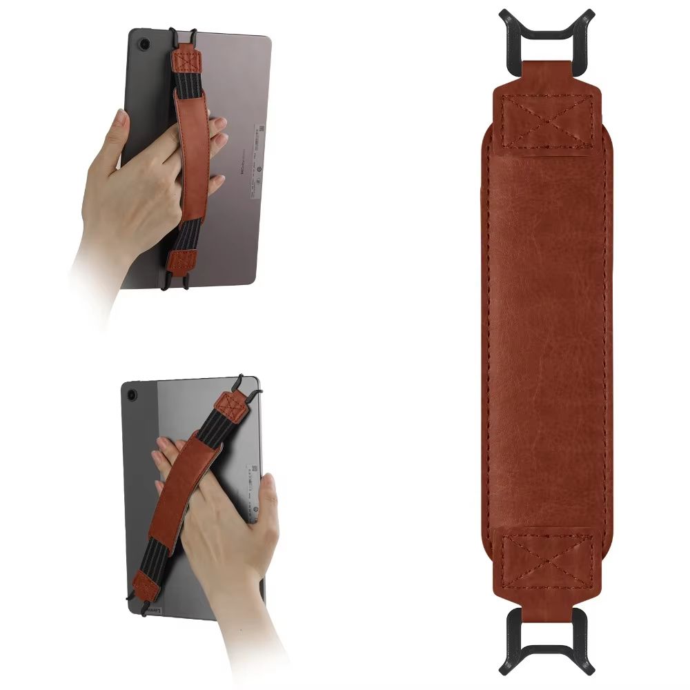 Universal Leather Tablet Hand Strap With Anti-Slip Finger Grip Holder