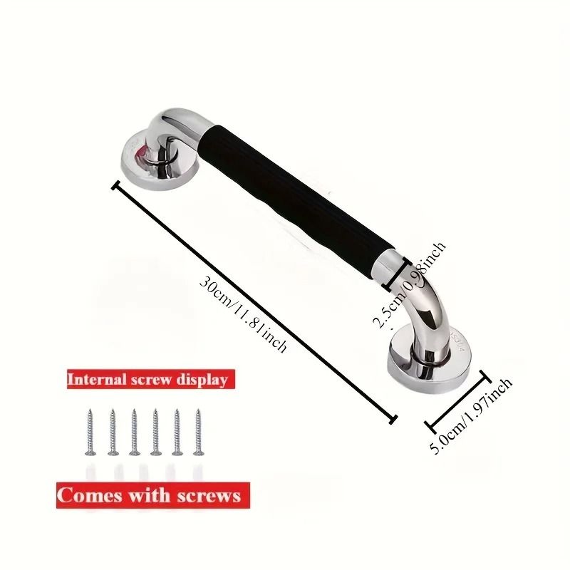 Stainless Steel Shower Grab Bar with Non Slip Silicone Grip for Bathroom Safety