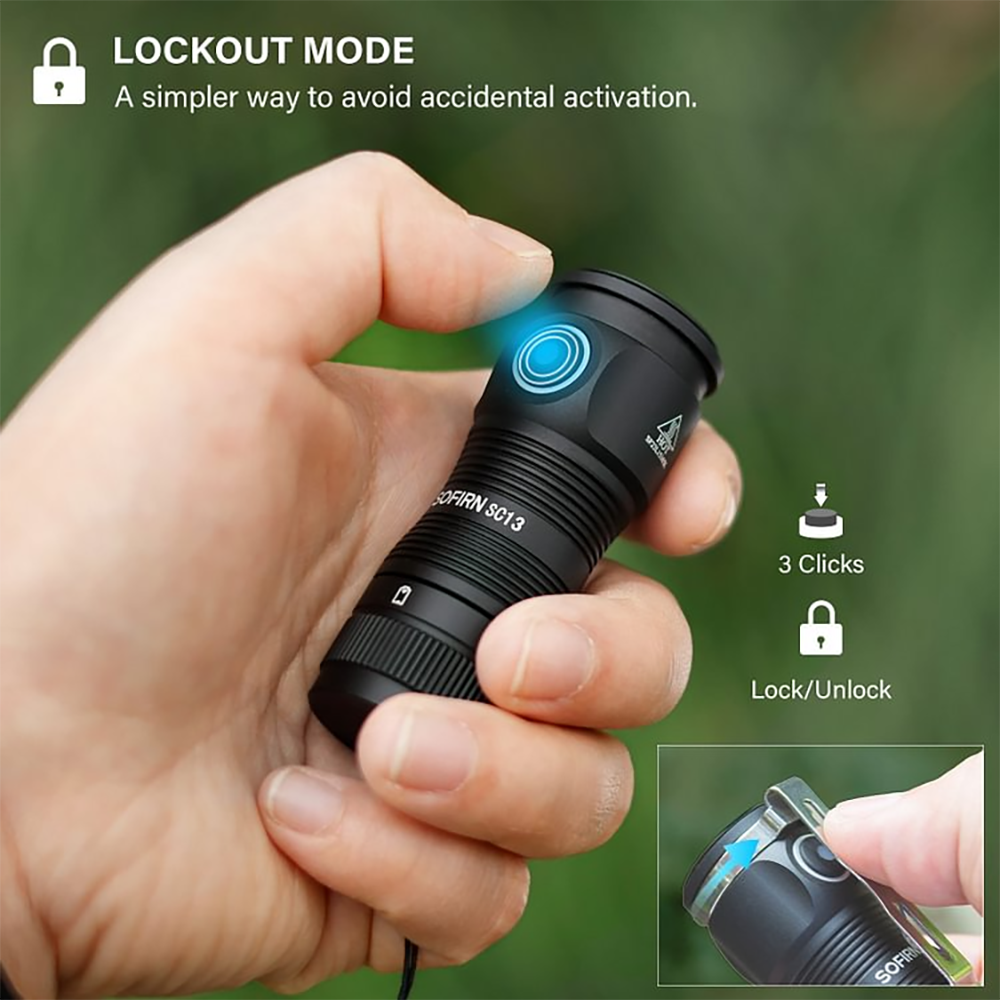 Sofirn Mini Tactical Flashlight Rechargeable LED Keychain Light with Magnetic Base
