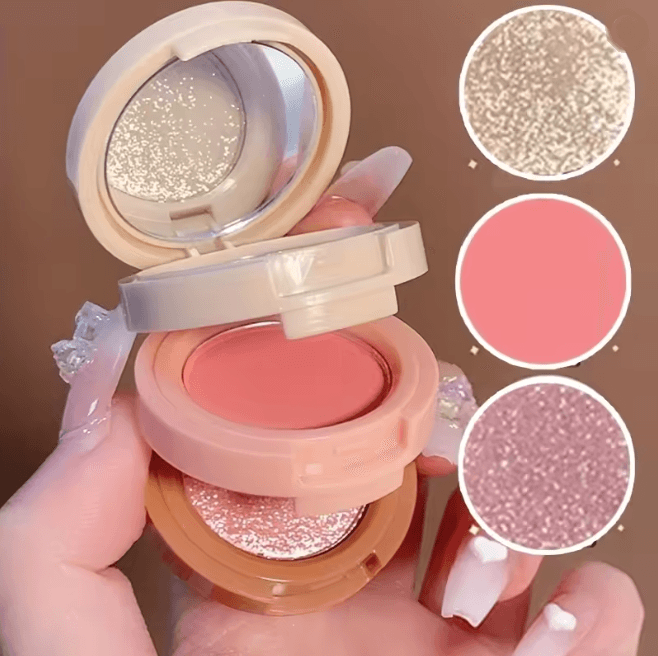 Three in One Makeup Palette Blush Highlighter Contour Set