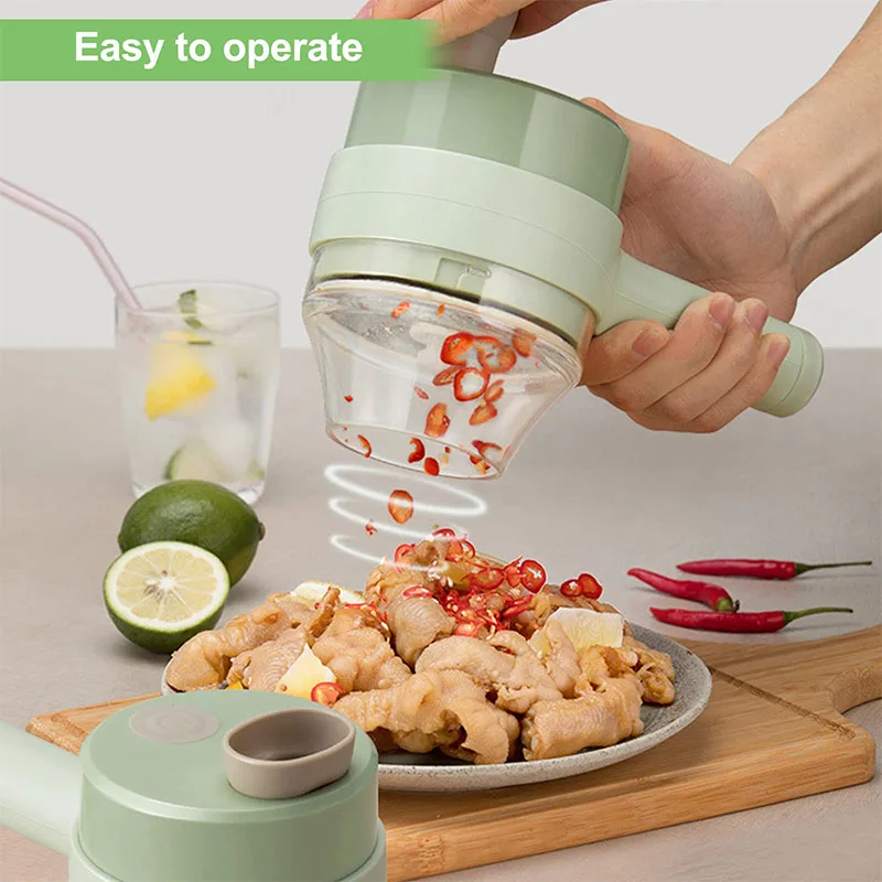 Handheld Electric Vegetable Cutter - Versatile Slicer for Garlic, Pepper, Celery & More