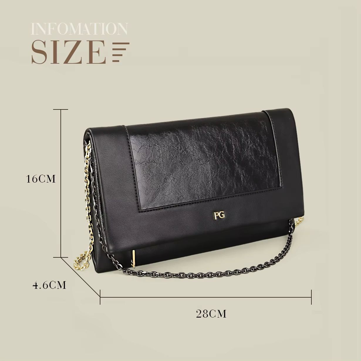 PG High-End Design Lightweight Simple Single Shoulder Bag 2026 Classic Satchel