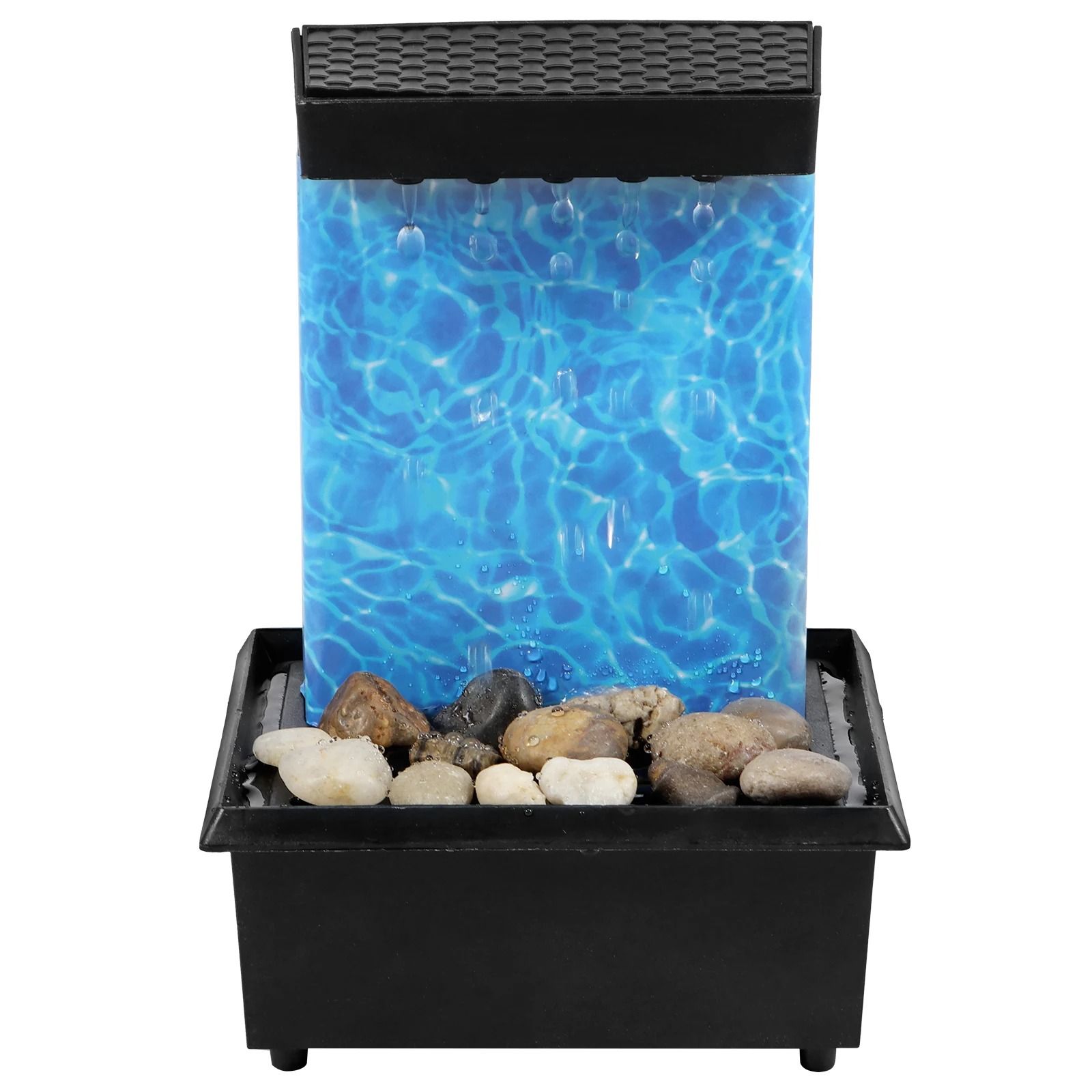 Tabletop Water Fountain Mini Desktop Waterfall with LED Light USB Powered