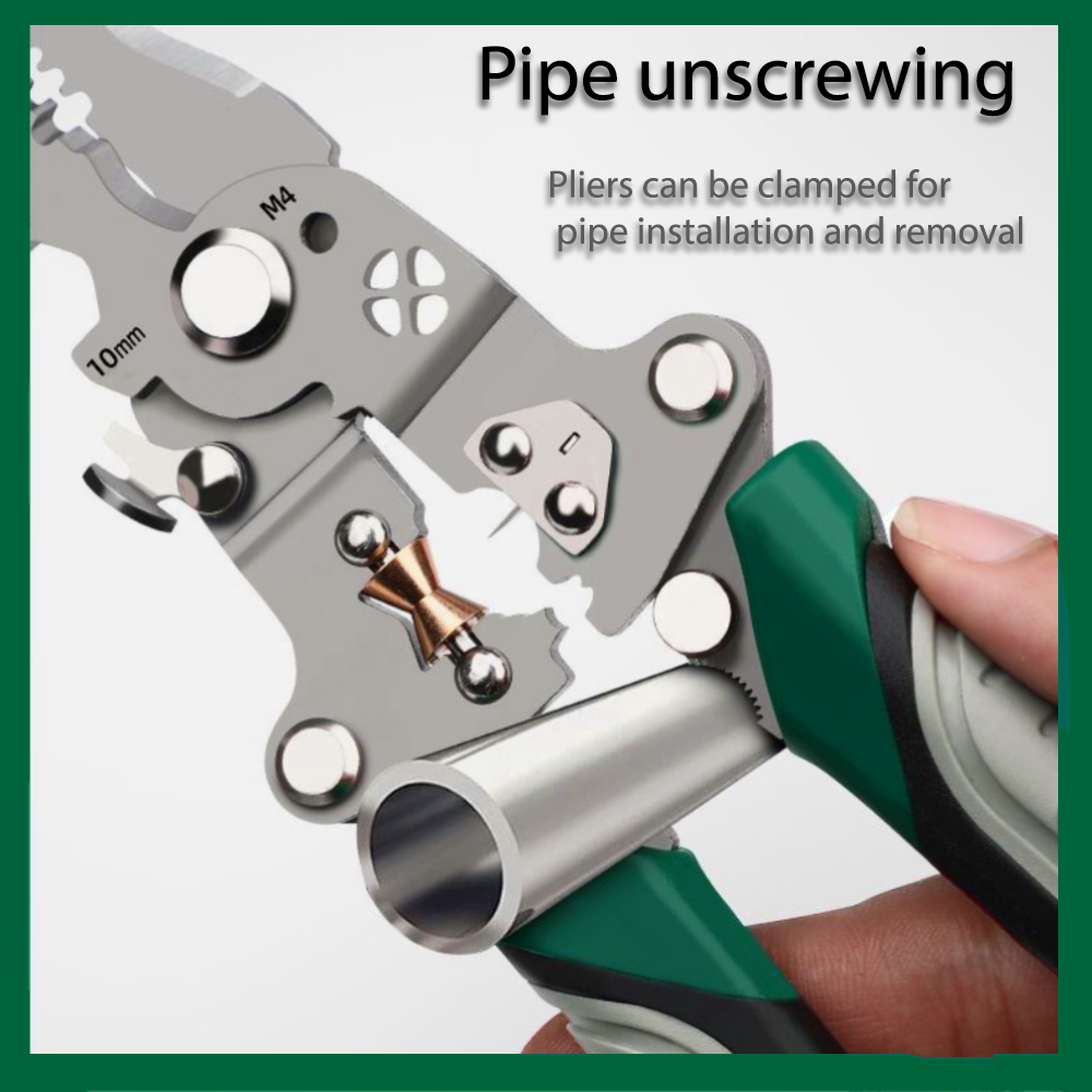 Multi-Function Electrician Wire Splitter, Foldable Wire Stripper, Wire Winding Pliers, Crimping Pliers Hand Tool