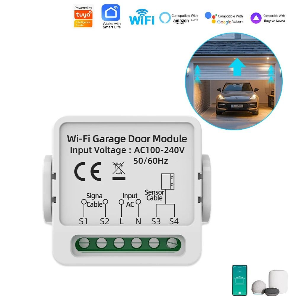 WG01 Tuya Smart Garage Door Opener WiFi Controller Compatible with Alexa and Google Assistant