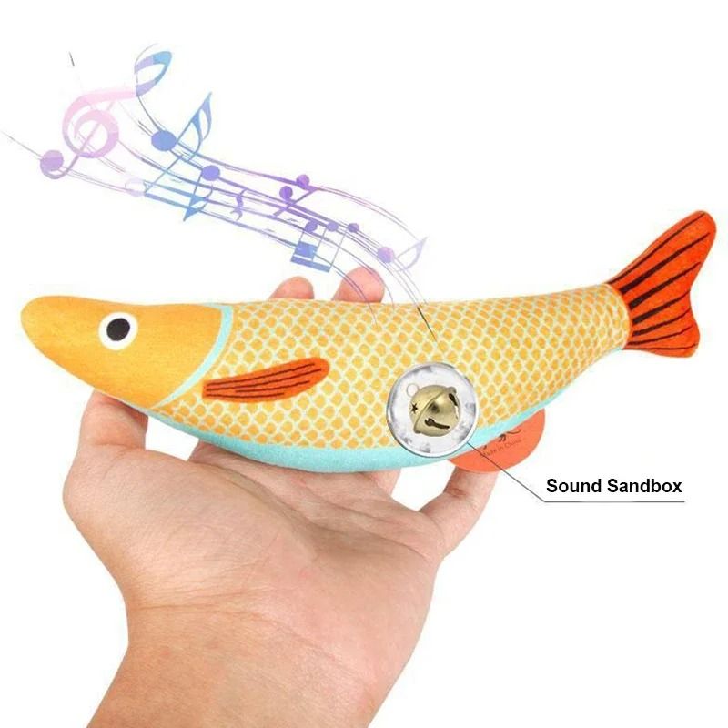 3D Simulation Catnip Interactive Plush Fish Toy