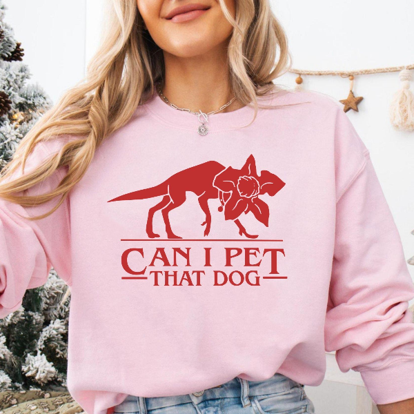 Can I Pet That Dog Demogorgon Devil Shirt - Funny Stranger Upside Down Dog Lover T-Shirt