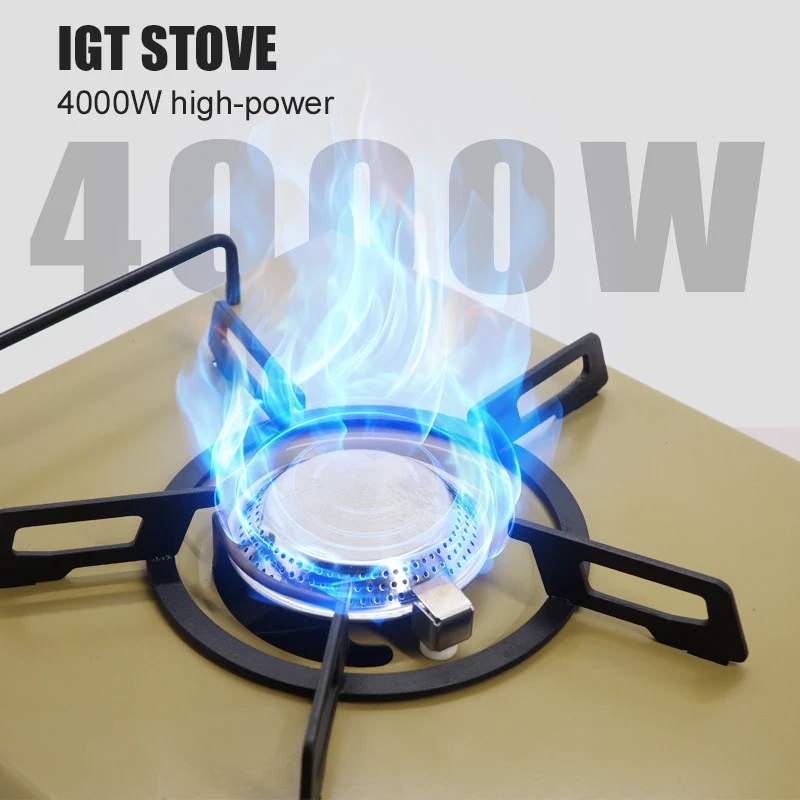Portable Stainless Steel Gas Stove Burner High Power Camping Heater for Outdoor Cooking