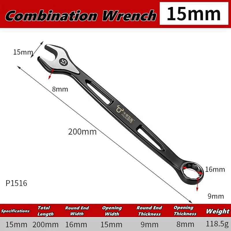 Dual-Use Plums Blossom Ratchet and Open-End Wrench Set 1/4in–15/16in Combination Spanners with Nut Cutter