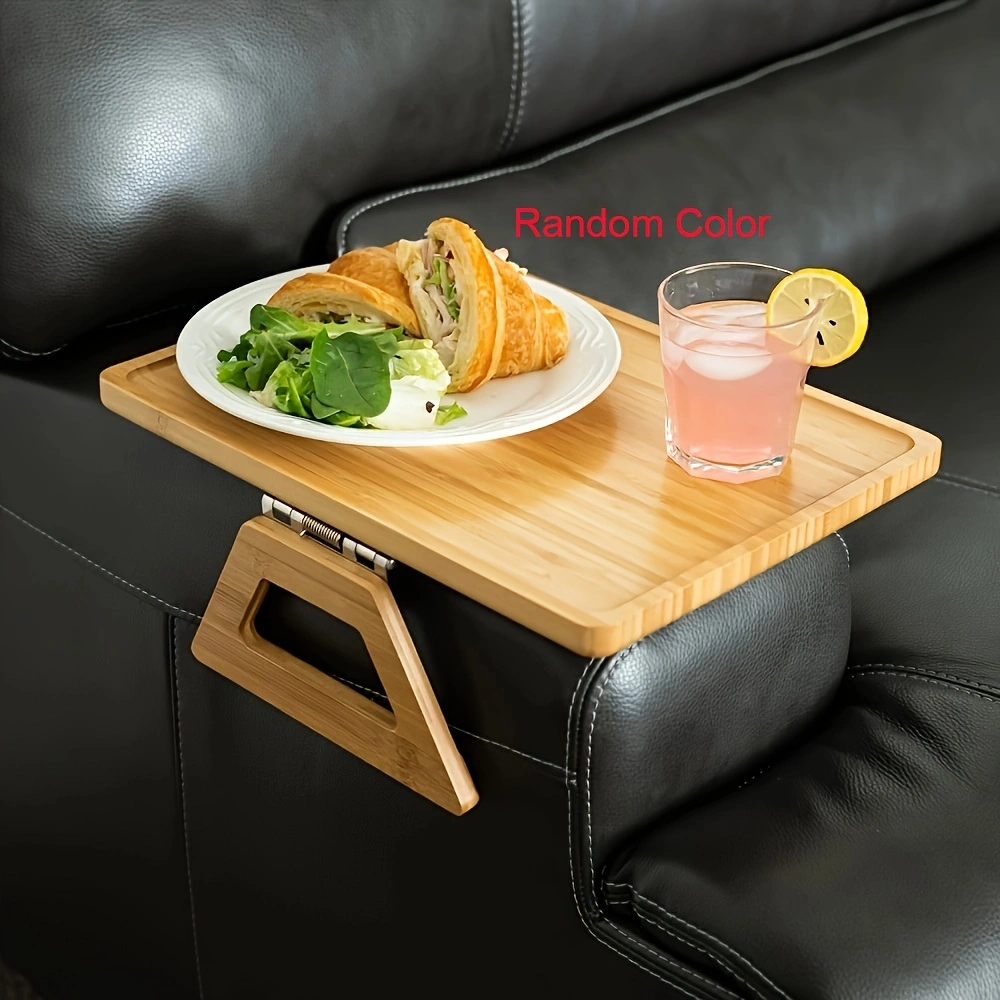Foldable Wooden Sofa Tray Armrest Table Round Rhombus Rectangle Snack Groceries Tray