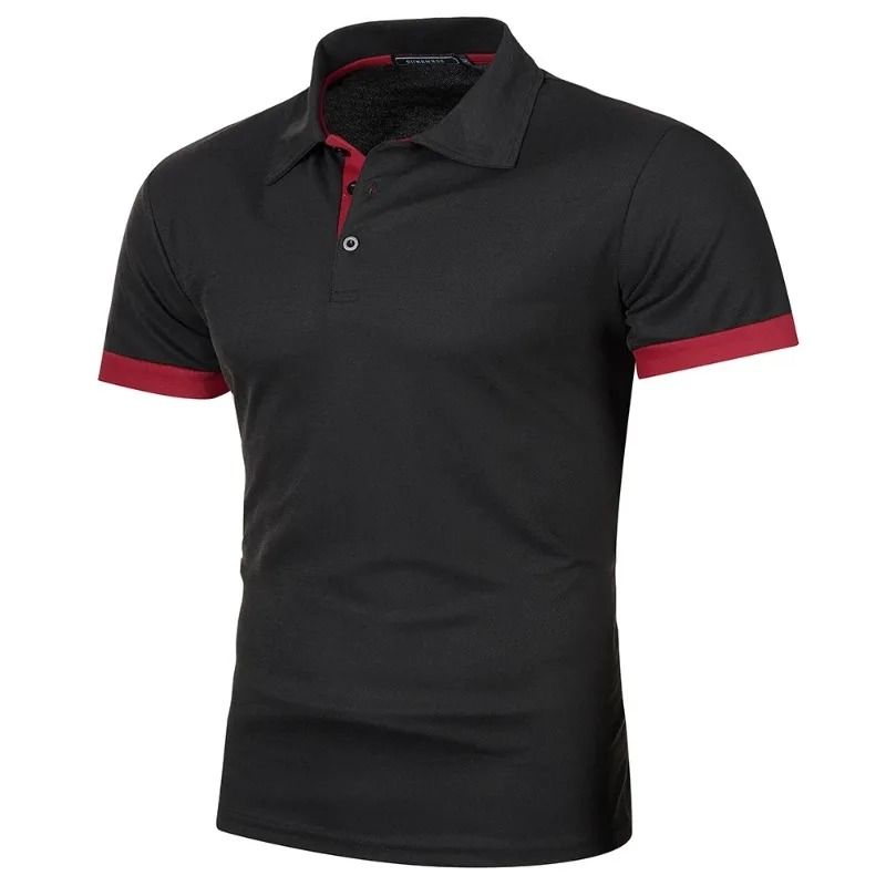 Lightweight Short Sleeve Polo Shirt for Men with Lapel Collar