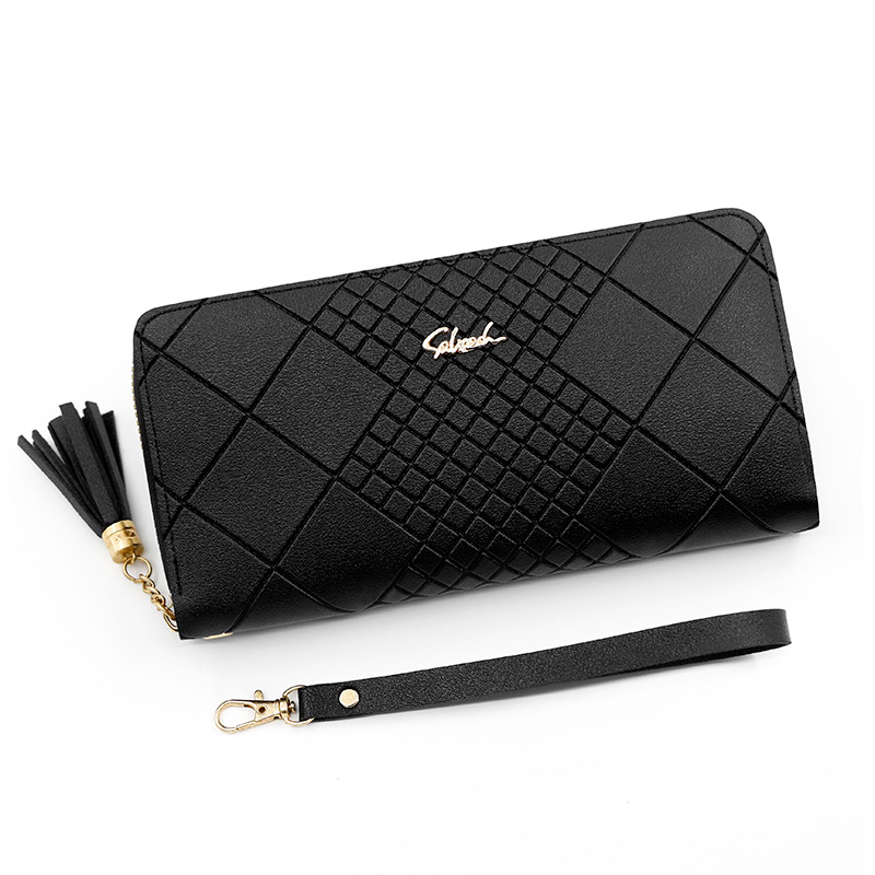Large Capacity Zipper Coin Purse with Card Holder, Women's Long PU Leather Wallet, Stylish Wristlet Phone Handbag