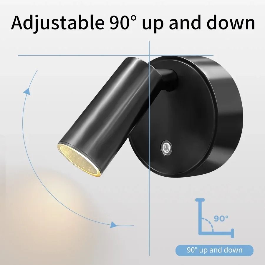 USB Rechargeable LED Wall Night Light Touch Control Sconce Lamp