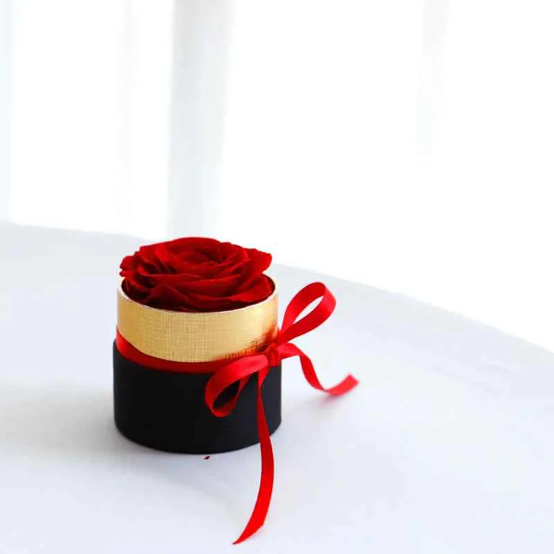 Luxury Preserved Rose Gift Box Forever Real Flowers Valentine Anniversary Hat Box
