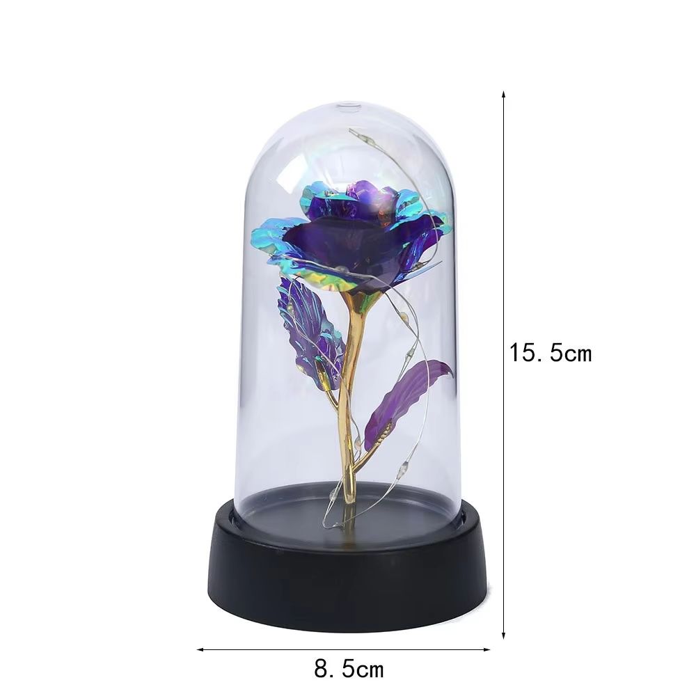 LED Galaxy Rose in Glass Dome – Illuminated Eternal Flower Gift