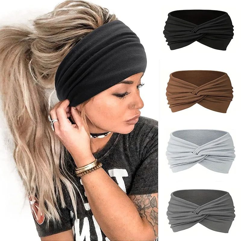 Non Slip Sports Headbands for Men and Women Moisture Wicking Workout Sweatbands