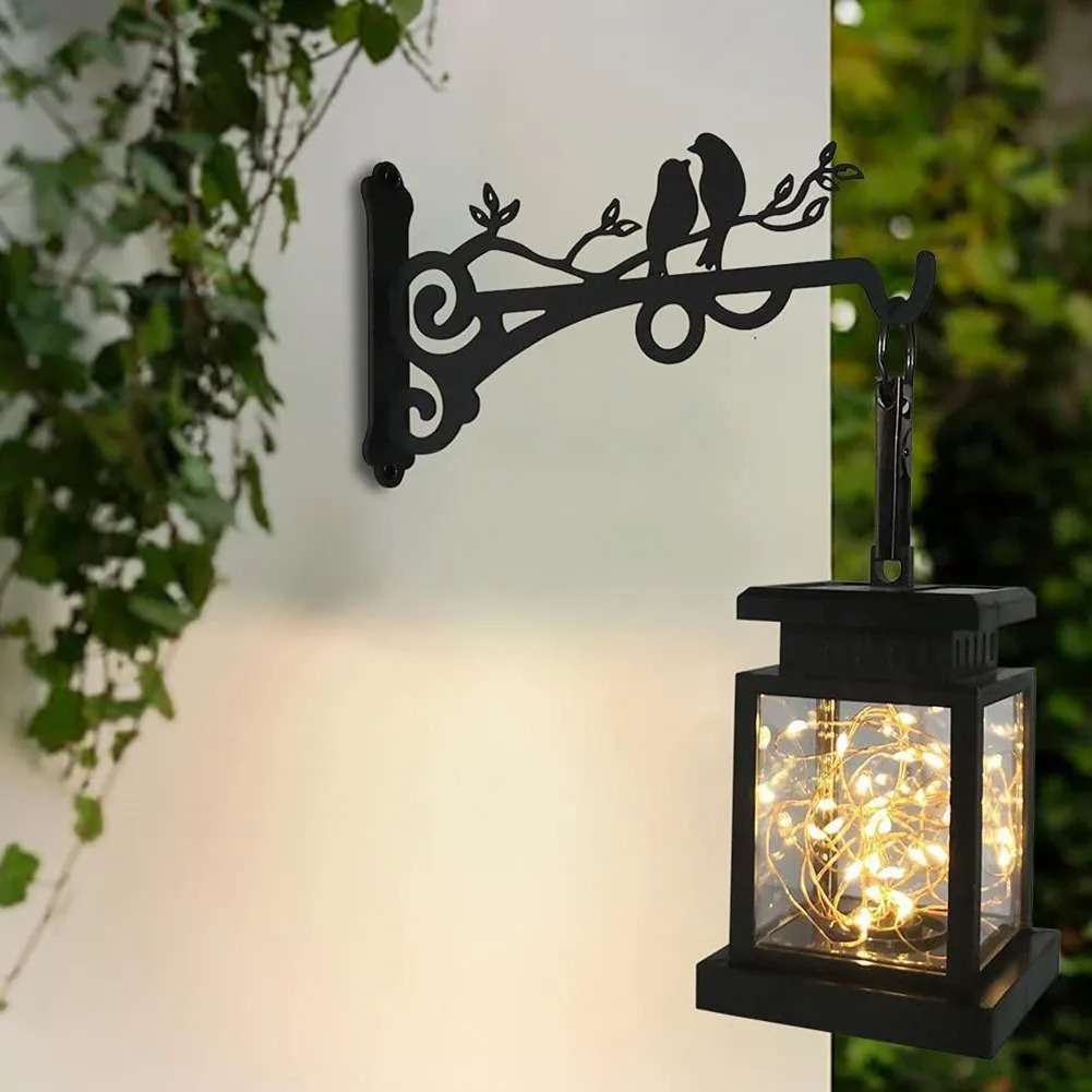 1-2PCS Flower Basket Holder Wall Mounted Bird Metal Bracket Hanger Rustic Style Wide Base
