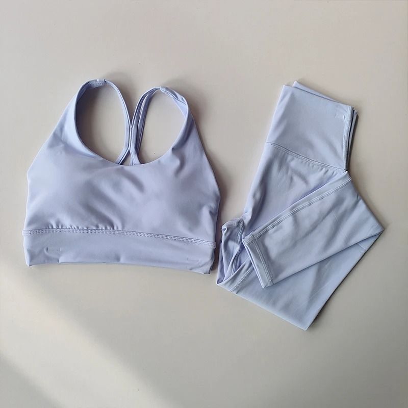 Women High Waist Slimming Yoga Suit Bra Leggings Tank Top Set