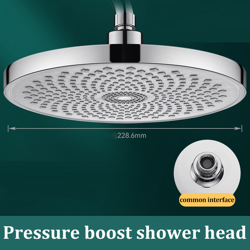 Round Top Spray Booster Shower Head Large Size for Full Body Hotel Shower and Home Bathroom with Universal Connection