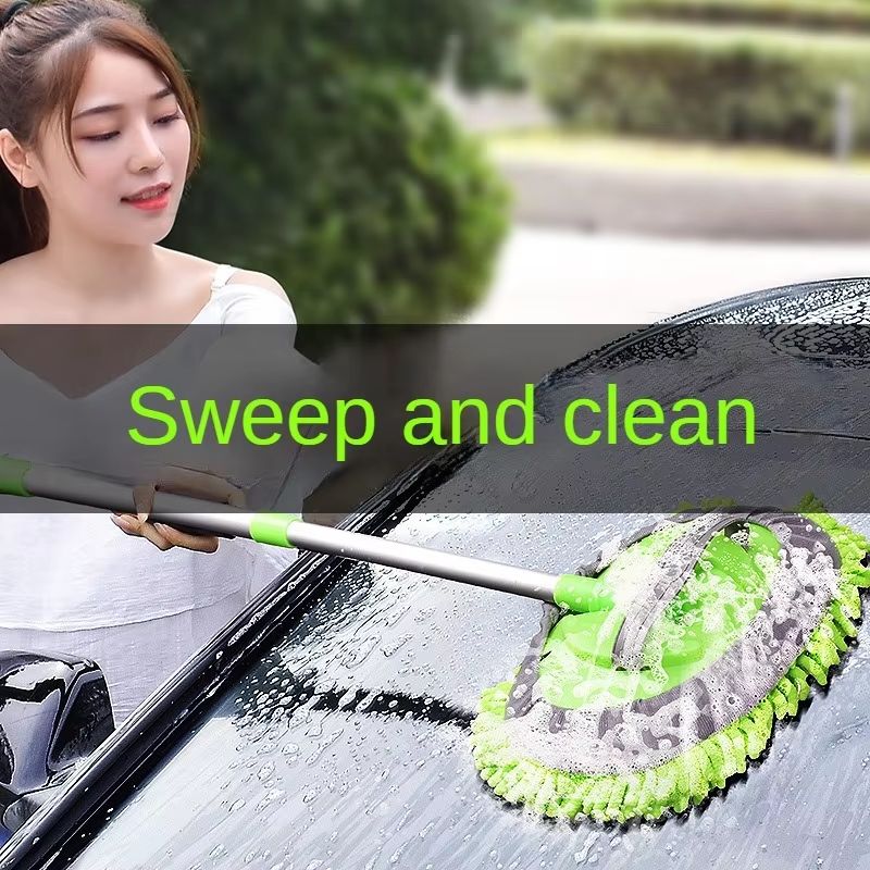 LEIBOO Telescopic Car Wash Brush – Super Absorbent Car Cleaning Mop with Adjustable Long Handle